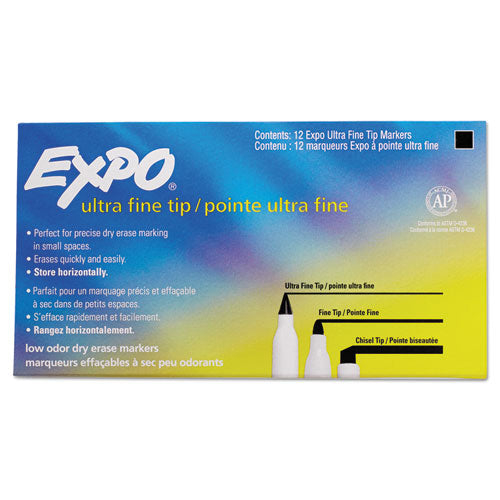 EXPO Low-Odor Dry-Erase Marker, Extra-Fine Needle Tip, Black 1871131