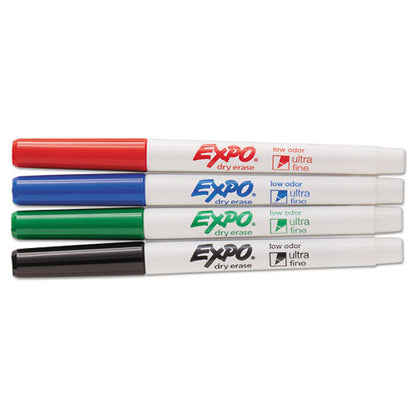 EXPO Low-Odor Dry-Erase Marker, Extra-Fine Needle Tip, Assorted Colors, 4-Pack 1871133