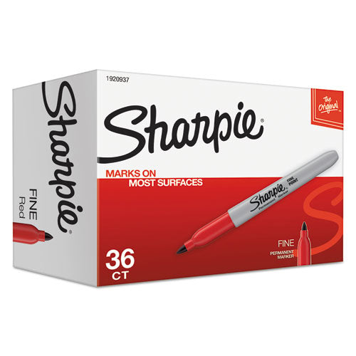 Sharpie Fine Tip Permanent Marker Value Pack, Fine Bullet Tip, Red, 36-Pack 1920937
