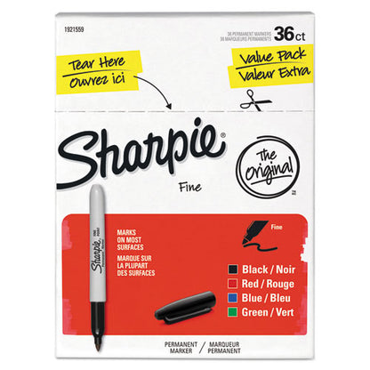 Sharpie Fine Tip Permanent Marker Value Pack, Fine Bullet Tip, Assorted Colors, 36-Pack 1921559