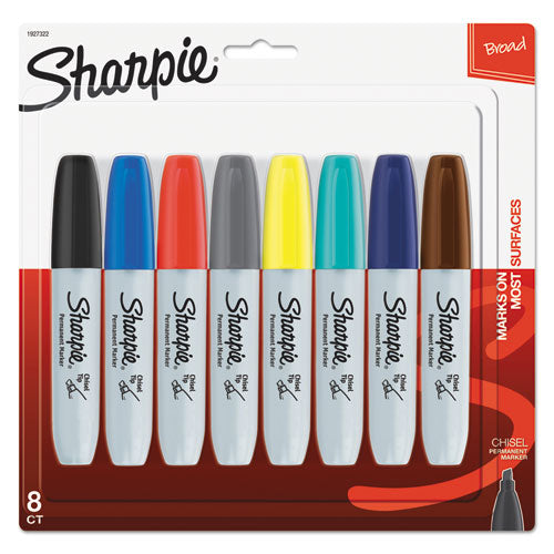Sharpie Chisel Tip Permanent Marker, Medium Chisel Tip, Assorted Fashion Colors, 8-Pack 1927322