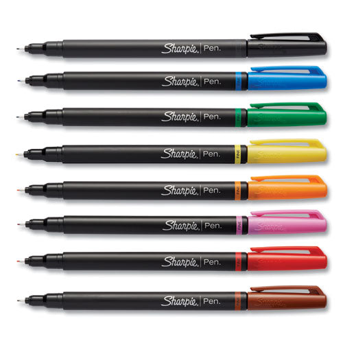 Sharpie Art Pen w-Hard Case Porous Point Pen, Stick, Fine 0.4 mm, Assorted Ink and Barrel Colors, 8-Pack 1982056