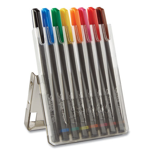 Sharpie Art Pen w-Hard Case Porous Point Pen, Stick, Fine 0.4 mm, Assorted Ink and Barrel Colors, 8-Pack 1982056