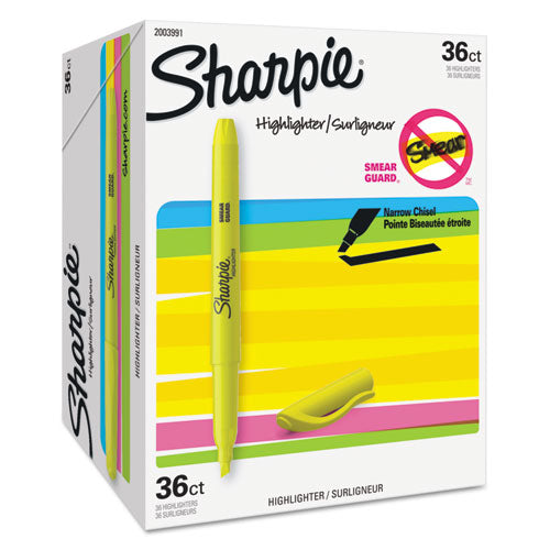 Sharpie Pocket Style Highlighter Value Pack, Yellow Ink, Chisel Tip, Yellow Barrel, 36-Pack 2003991