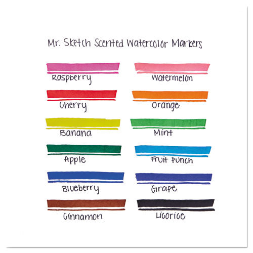 Mr. Sketch Scented Watercolor Marker Classroom Pack, Broad Chisel Tip, Assorted Colors, 36-Pack 2003992
