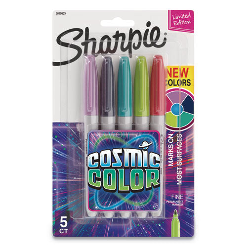 Sharpie Cosmic Color Permanent Markers, Medium Bullet Tip, Assorted Cosmic Colors, 5-Pack 2010953