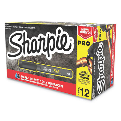 Sharpie Pro Permanent Marker, Fine Bullet Tip, Black, Dozen 2017818