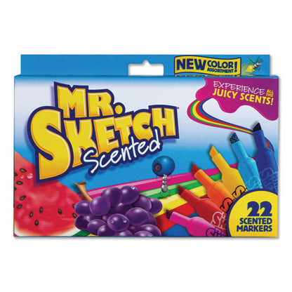 Mr. Sketch Scented Watercolor Marker, Broad Chisel Tip, Assorted Colors, 22-Pack 2054594