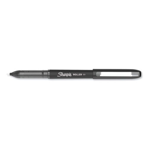 Sharpie Roller Professional Design Roller Ball Pen, Stick, Fine 0.5 mm, Black Ink, Black Barrel, Dozen 2093225