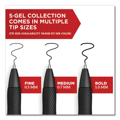 Sharpie S-Gel S-Gel High-Performance Gel Pen, Retractable, Bold 1 mm, Blue Ink, Black Barrel, 36-Pack 2096127