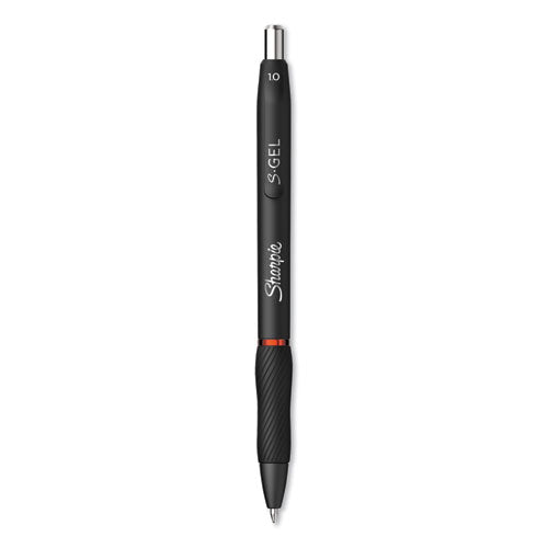 Sharpie S-Gel S-Gel High-Performance Gel Pen, Retractable, Bold 1 mm, Red Ink, Black Barrel, Dozen 2096136