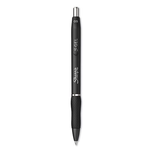 Sharpie S-Gel S-Gel High-Performance Gel Pen, Retractable, Fine 0.5 mm, Black Ink, Black Barrel, Dozen 2096145
