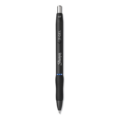 Sharpie S-Gel S-Gel High-Performance Gel Pen, Retractable, Medium 0.7 mm, Blue Ink, Black Barrel, Dozen 2096152