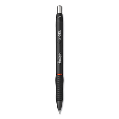 Sharpie S-Gel S-Gel High-Performance Gel Pen, Retractable, Medium 0.7 mm, Red Ink, Black Barrel, Dozen 2096158