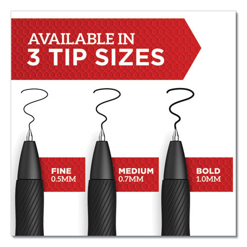 Sharpie S-Gel S-Gel High-Performance Gel Pen, Retractable, Medium 0.7 mm, Black Ink, Black Barrel, Dozen 2096159