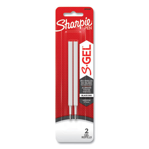 Sharpie S-Gel S-Gel 0.7 mm Pen Refills, Medium 0.7 mm Bullet Tip, Black Ink, 2-Pack 2096168