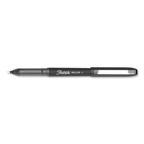 Sharpie Roller Professional Design Roller Ball Pen, Stick, Medium 0.7 mm, Black Ink, Black Barrel, Dozen 2101305