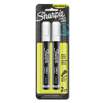 Sharpie Wet-Erase Chalk Marker, Medium Bullet Tip, White, 2-Pack 2103010