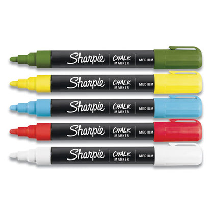 Sharpie Wet-Erase Chalk Marker, Medium Bullet Tip, Assorted Colors, 5-Pack 2103011