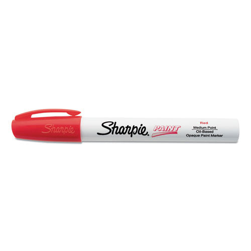 Sharpie Permanent Paint Marker, Medium Bullet Tip, Red, Dozen 2107613