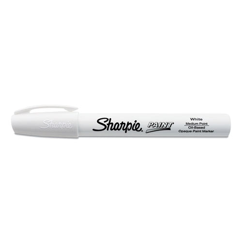 Sharpie Permanent Paint Marker, Medium Bullet Tip, White, Dozen 2107614