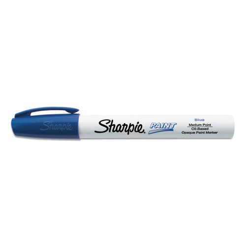 Sharpie Permanent Paint Marker, Medium Bullet Tip, Blue, Dozen 2107624