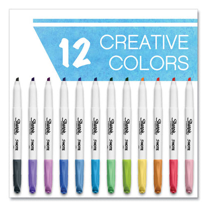 Sharpie S-Note Creative Markers, Assorted Ink Colors, Chisel Tip, Assorted Barrel Colors, 12-Pack 2117329