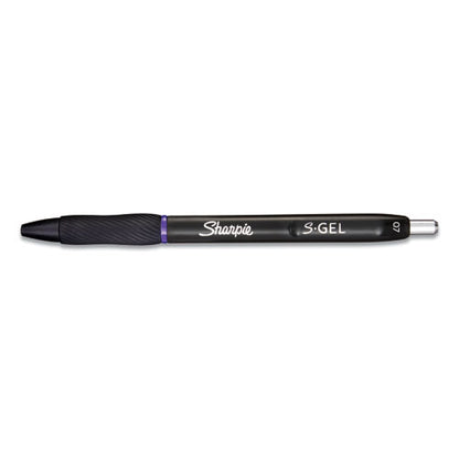 Sharpie S-Gel S-Gel High-Performance Gel Pen, Retractable, Medium 0.7 mm, Purple Ink, Black Barrel, Dozen 2126235