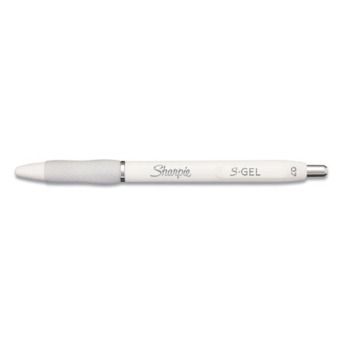 Sharpie S-Gel S-Gel Fashion Barrel Gel Pen, Retractable, Medium 0.7 mm, Black Ink, Pearl White Barrel, Dozen 2126236