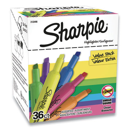 Sharpie Tank Style Highlighters, Assorted Ink Colors, Chisel Tip, Assorted Barrel Colors, 36-Pack 2133496