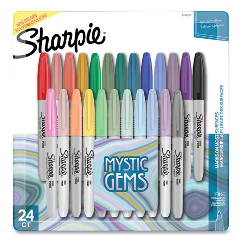 Sharpie Mystic Gems Markers, Fine Bullet Tip, Assorted, 24-Pack 2136727