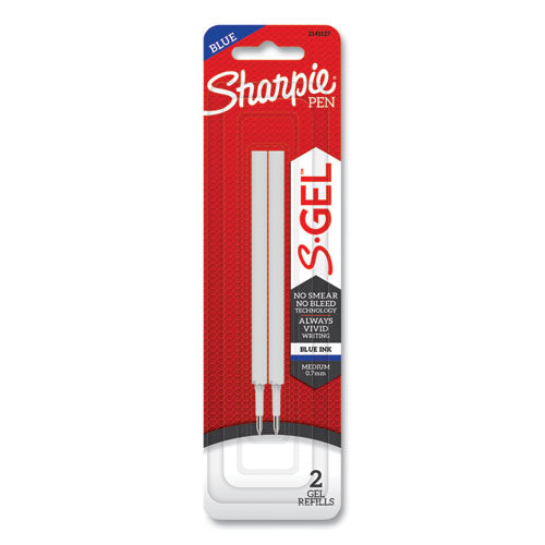 Sharpie S-Gel S-Gel 0.7 mm Pen Refills, Medium 0.7 mm Bullet Tip, Blue Ink, 2-Pack 2141127