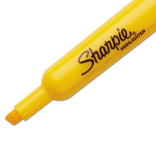 Sharpie Tank Style Highlighters, Yellow Ink, Chisel Tip, Yellow Barrel, Dozen 25005