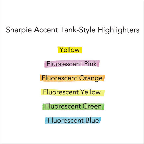 Sharpie Tank Style Highlighters, Blue Ink, Chisel Tip, Blue Barrel, Dozen 25010