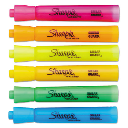 Sharpie Tank Style Highlighters with Open-Stock Box, Assorted Ink Colors, Chisel Tip, Assorted Barrel Colors, Dozen 25053