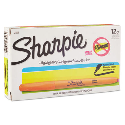 Sharpie Pocket Style Highlighters, Fluorescent Orange Ink, Chisel Tip, Orange Barrel, Dozen 27006