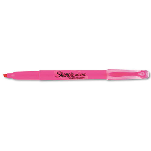 Sharpie Pocket Style Highlighters, Fluorescent Pink Ink, Chisel Tip, Pink Barrel, Dozen 27009