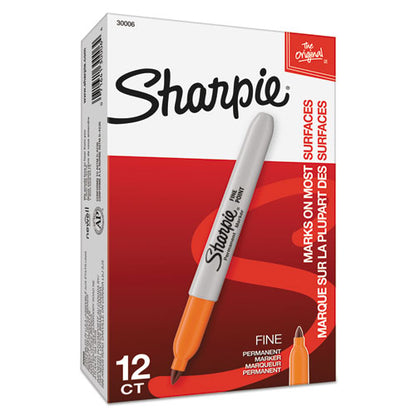 Sharpie Fine Tip Permanent Marker, Fine Bullet Tip, Orange, Dozen 30006