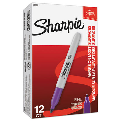 Sharpie Fine Tip Permanent Marker, Fine Bullet Tip, Purple, Dozen 30008
