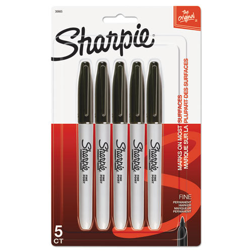 Sharpie Fine Tip Permanent Marker, Fine Bullet Tip, Black, 5-Pack 30665PP