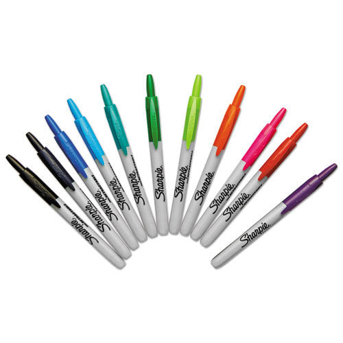 Sharpie Retractable Permanent Marker, Fine Bullet Tip, Assorted Colors, 12-Set 32707