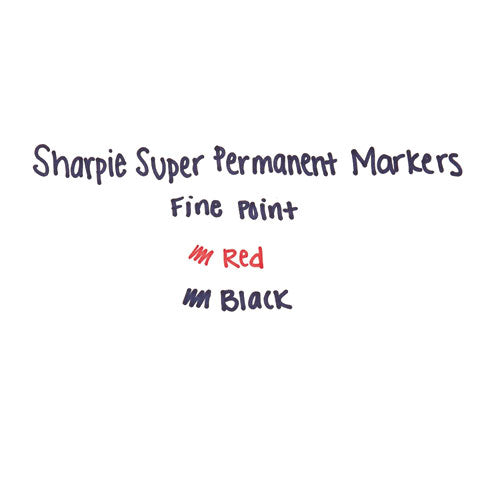 Sharpie Super Permanent Marker, Fine Bullet Tip, Red, Dozen 33002