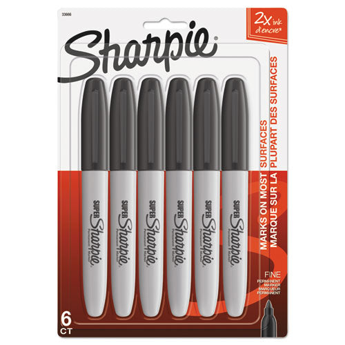 Sharpie Super Permanent Marker, Fine Bullet Tip, Black, 6-Pack 33666PP