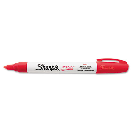 Sharpie Permanent Paint Marker, Medium Bullet Tip, Red 35550