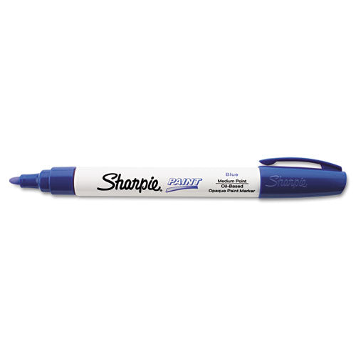 Sharpie Permanent Paint Marker, Medium Bullet Tip, Blue 35551