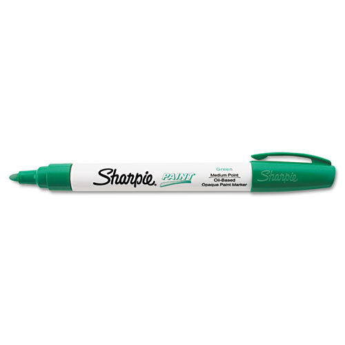 Sharpie Permanent Paint Marker, Medium Bullet Tip, Green 35552