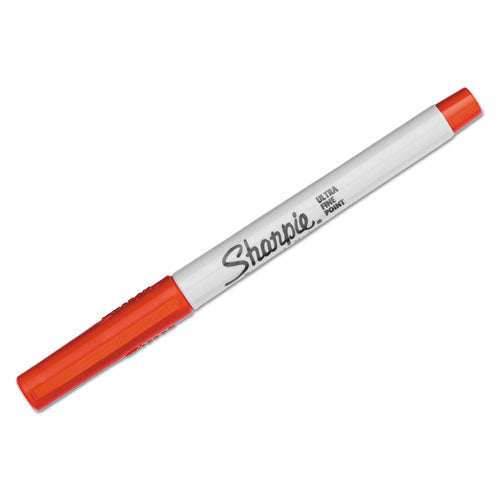 Sharpie Ultra Fine Tip Permanent Marker, Extra-Fine Needle Tip, Red, Dozen 37002