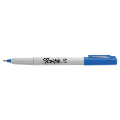Sharpie Ultra Fine Tip Permanent Marker, Extra-Fine Needle Tip, Blue, Dozen 37003