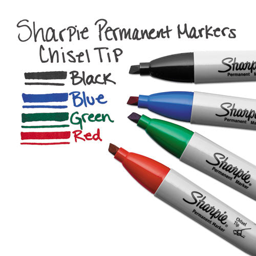 Sharpie Chisel Tip Permanent Marker, Medium Chisel Tip, Blue, Dozen 38203