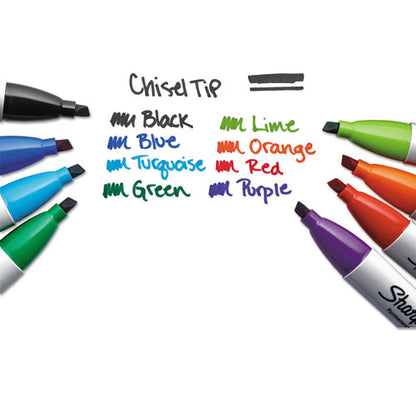 Sharpie Chisel Tip Permanent Marker, Medium Chisel Tip, Assorted Colors, 8-Set 38250PP